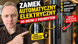 Zamek automatyczny elektryczny do drzwi z pochwytem - trzy języki zamka w drzwiach Barański